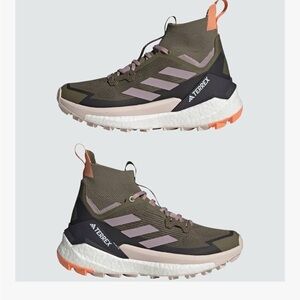 Adidas TERREX Hiking Shoes Free Hiker 2- Olive and Coral